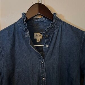 J. Crew Women's Dark Blue  Denim Button Down Shirt